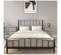 Bedside Cabinets Set of 2pcs Concrete Grey Engineered Wood 40x35x70cm Black Legs