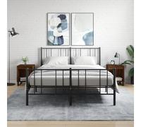 Bedside Cabinets Set of 2pcs Modern Brown Oak Engineered Wood Metal 40x35x50 cm