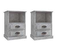 (concrete grey, 2 pcs) vidaXL Bedside Cabinets Side Table Nightstand Bedroom Bed Cabinet Bed Table