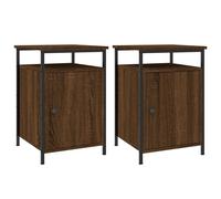 vidaXL Bedside Cabinet 2 pcs Black Oak 40 x 42 x 60cm Engineered Wood