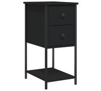 vidaXL Bedside Cabinet Black 32x42x70 cm Engineered Wood