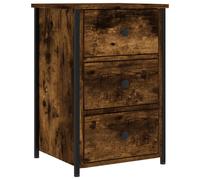 Bedside cabinet Grey Sonoma 40x36x60cm Engineered Wood & Iron 3 Drawer with feet