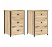Bedside Cabinets Side Table Nightstand Bedside Table Engineered Wood vidaXL