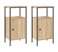 (old wood, 2 pcs) vidaXL Bedside Cabinets Nightstand Bed Table 2 pcs Artisan Oak Engineered Wood