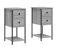 vidaXL Bedside Cabinets 2 pcs Black 32x42x70 cm Engineered Wood