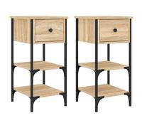 (sonoma oak, 2 pcs) vidaXL Bedside Cabinets Side Table Nightstand Bedside Table Engineered Wood