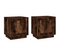 vidaXL Bedside Cabinets 2 pcs Smoked Oak 44x35x45 cm Engineered Wood