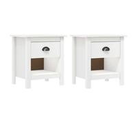 vidaXL Bedside Cabinets 2 pcs Hill 46x35x49.5 cm Solid Pine Wood, White