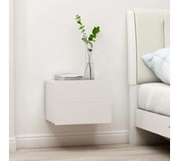 Bedside Cabinets Slim 2 White Engineered Wood 2 Drawers Bedroom Set 40x30x30 cm