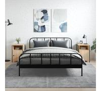 Bedside Cabinets Sonoma Oak Engineered Wood with Iron Frame 2 pcs 40x42x60cm set