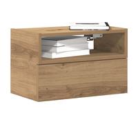 Bedside Cabinets Wall-Mounted 45 x 26 x 28.5 cm Brown Engineered Wood Set of 2