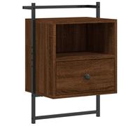 vidaXL Bedside Cabinet Wall-mounted Smoked Oak 40x30x61 cm Engineered Wood