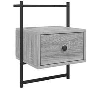 (grey sonoma, 1 pcs) vidaXL Bedside Cabinets Wall-mounted Nightstand Bed Table Engineered Wood