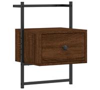 (brown oak, 1 pcs) vidaXL Bedside Cabinet Wall-mounted Floating Cabinet Black Engineered Wood