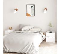 Bedside Cabinets White Engineered Wood MDF 40x40x50 cm 2pc Modern Compact Set UK