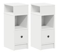 vidaXL Bedside Cabinets 2 pcs with Drawer White 25x31x66 cm, White