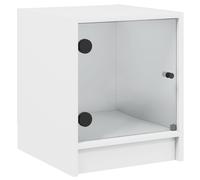 Bedside Cabinets with Glass Doors Nightstand Bed Side Table End Table vidaXL