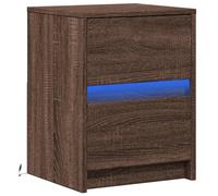 Bedside Cabinets with LED Lights Bed Table Bed Cabinet Engineered Wood vidaXL