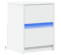 Bedside Cabinets with LED Lights Bed Table Bed Cabinet Engineered Wood vidaXL