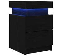 vidaXL Bedside Cabinet Black oak 35 x 39 x 55 cm Engineered Wood