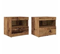 vidaXL Bedside Cabinet with Drawer 2 pcs Artisan Oak 50 x 40 x 45 cm, Brown