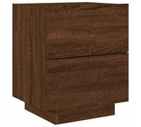 Bedside Cabinets with LED Lights Nightstand Bed Table Engineered Wood vidaXL