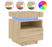 Bedside Cabinets with LED Lights Nightstand Bed Table Side Cabinet vidaXL