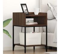 Bedside Cabinets with Shelf with Storage 2 pcs Brown oak Engineered wood Berkfield Home Multi One Size