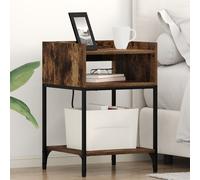 Bedside Cabinets with Shelf with Storage 2 pcs Smoked oak Engineered wood Berkfield Home Multi One Size