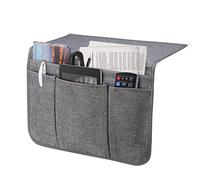 Bedside Caddy Bedside Storage Organizer Magazine Phone Tablet iPad Remote Holder, Organizer Caddy for Home College Dorm Bed, Sofa, Bunk Bed (Grey)
