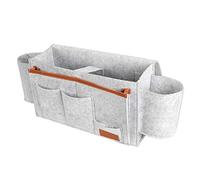 Bedside Caddy Felt Bedside Organizer Caddy Hanging Storage Pocket with Water Bottle Holder for Bed Sofa
