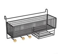 Bedside Caddy For Dorm Bunk Bed With Wrought Iron Frame Gold Color Hanging Storage Organizer With Multiple Pockets For Books Phones And Personal Items Easy Install Hook On Rack 36x24x15cm(Black)