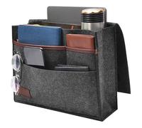 Bedside Caddy, Sofa Caddy, Storage Organizer Pocket for Dorm, Bedroom, 4 Pockets Felt Organizer for Magazine, Remote, Phone, Tablet, Pad, Glasses, Pen, Remote Control (black)