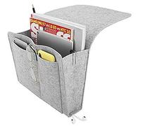 Bedside Caddy,Soft Felt Bed Hanging Storage/Organizer with Pockets,Bedside Storage Pocket Felt Hanging Organizer Bag and Side Charging Cable Hole,Convenient Open Bag for Bedroom,Living Room,Sofa, Desk