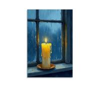 Bedside Candles Poster Decorative Painting Canvas Wall Art Living Room Poster Bedroom Painting 08 x 12 Inch (20 x 30 cm)