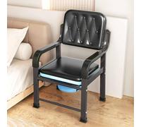 Bedside Commode Chair with Padded Seat and Removable Bucket for Elderly Bathroom Safety and Mobility Assistance