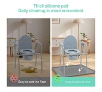 Bedside Commode Mat, Portable Silicone Design for Easy Cleanup and Daily Support (65 * 60CM gray)