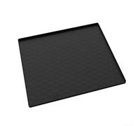 Bedside Commode Mat Silicone Toilet Mats Floor Protector Mat, Waterproof Non Slip Floor Protection Mat with Raised Edge Reusable Potty Chair Mat for Adults Recovery Aid Chair(65 * 60CM Black)