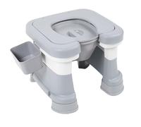 Bedside Commode, Portable Bedside Potty Shower Chair Adults Commode Seat for Bathing and Squat Toilet, Potty Chair for Elderly and Disabled (Grey)