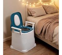 Bedside Commode, Portable Toilet for Elderly, 330lb | Anti-Slip Foot Pads, Detachable Armrests, Ergonomic Seat Back & Double Lids, Commode Chair for Elderly Use 1