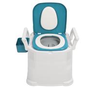 Bedside Commode Toilet Chair, Portable with Detachable Armrests, Odorless PU Leather Seat, Senior Friendly and Easy to Move, Elderly Care