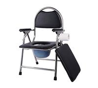 Bedside Commode with Removable Seat Pad, Toilet Chair with Build-in Toilet, Adjustable Height, Double-Layer Thick Cushion, Commode Chair