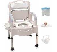 Bedside Commodes, Bedside Toilet, Commode Chair, Height Adjustable Adult Potty Chair for Seniors, Portable Toilets for Home Use, Suitable for People with Disabilities The Elderly & Others