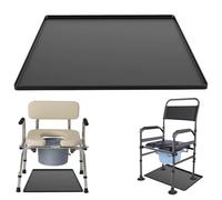 Bedside Commodes Toilet Mat for Seniors: Silicone Toilet Mats with Raised Edge Waterproof Floor Protector - Recycle Commode Toilet Pad Under Raised Toilet Seat & Adults Potty Chair