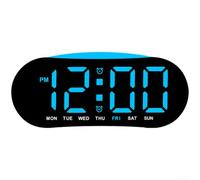 Bedside Digital Clock with Dual Alarm for Bedroom(A) | plastic build, displays current temperature, weekday indicator, compact 16cm size, easy read