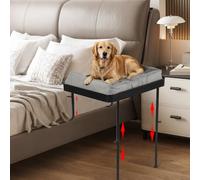 Bedside Dog Bed Attached to Human Bed Elevated Pet Bed Portable Bed Extension Attachment with Removable Washable Cover Bedside Mattress for Cats and Small Dogs