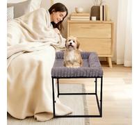 Bedside Dog Bed for Small Dogs & Cats, Height Adjustable Cosleeper Pet Bed Next to Human Bed, Elevated Frame with Washable Cushion, Stable Bed Attachment for Puppies & Kittens