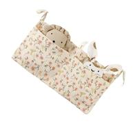 Bedside Hanging Organizer - 12 x 8 Inch Crib Storage Bag, Nursery Accessory with 2 Pockets | Creative Long Lasting Modern Design Practical Hanging Bag for Bed A