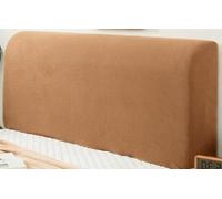 Bedside Headboard-Cover, High Stretch Velvet Dustproof Bed Headboards Slipcover Modern Elastic Bedspread For Single Double King Bed Head Back Protector (Color: Camel, Size: 140cm/55in)