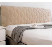Bedside Headboard Cover - High Stretch Velvet Dustproof Slipcover, Modern Elastic Bedspread For Single, Double, King Bed Head Back Protector (Champagne, 130cm)